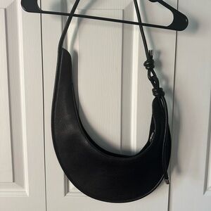Black leather shoulder bag